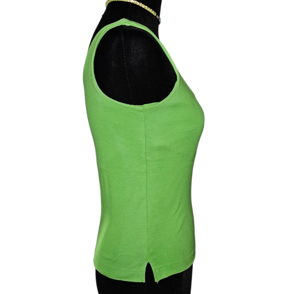 Vintage 90s Y2K Lime Green Tank Top - Size PP - Picture 3 of 6